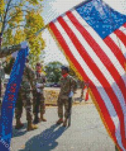 American Flag And Soldiers Diamond Paintings