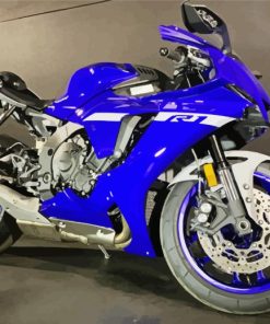 Blue R1 Motorcycle Diamond Paintings