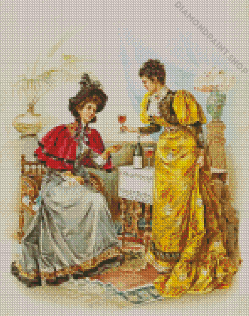 Women Drinking Wine Diamond Paintings