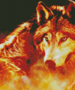 Artistic Fire Wolf Diamond Paintings