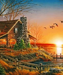 Fishing Cabin Art Diamond Paintings