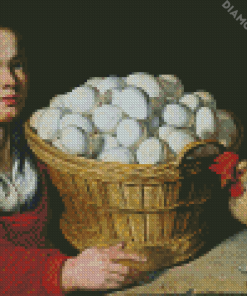 Girl With Eggs Diamond Paintings