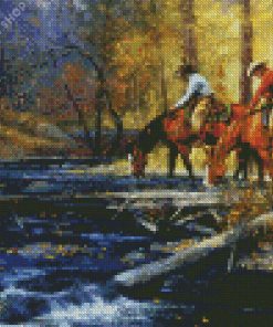 Horses Drinking Art Diamond Paintings