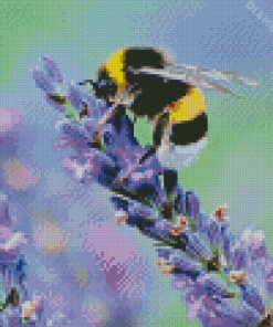 Bee And Lavender Diamond Paintings