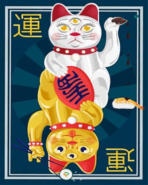 Lucky Cat Card Diamond Paintings