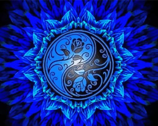 Blue Mandala Yin Yang Diamond Paintings