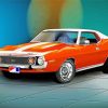 Orange Amc Car Diamond Paintings