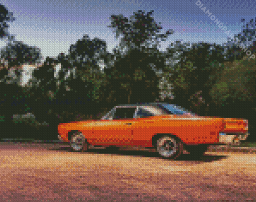 Orange Plymouth Roadrunner Diamond Paintings