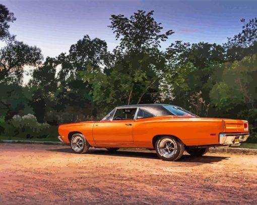 Orange Plymouth Roadrunner Diamond Paintings