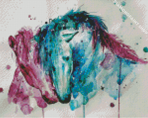 Pink And Blue Horses Diamond Paintings