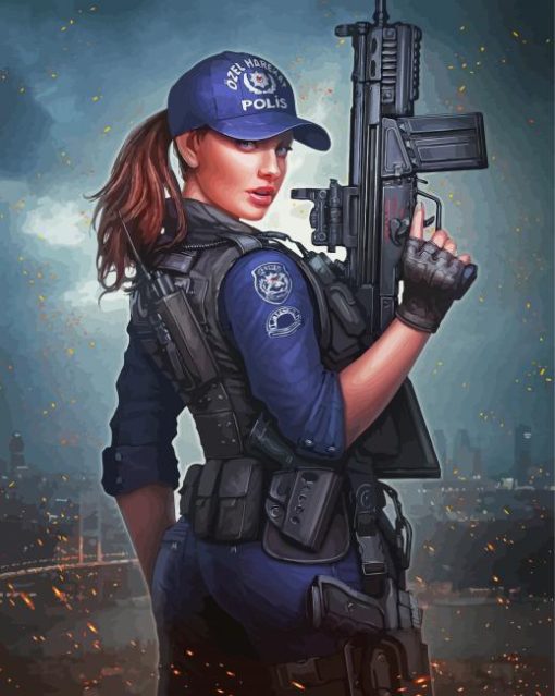 Police Woman Diamond Paintings