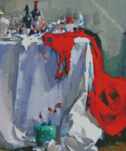 Red Dress On Table Diamond Paintings