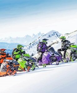 Snowmobile Riders Diamond Paintings