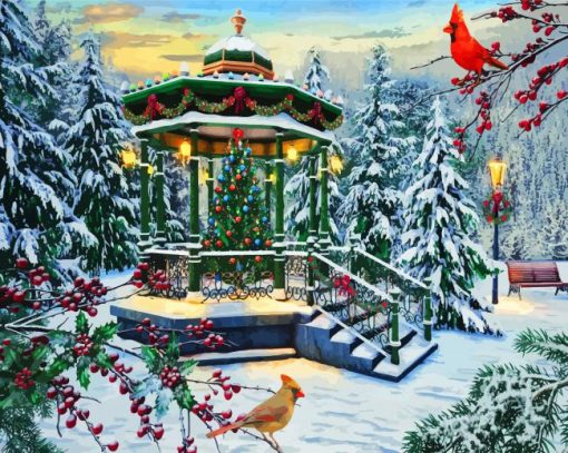 Christmas Gazebo Art Diamond Paintings