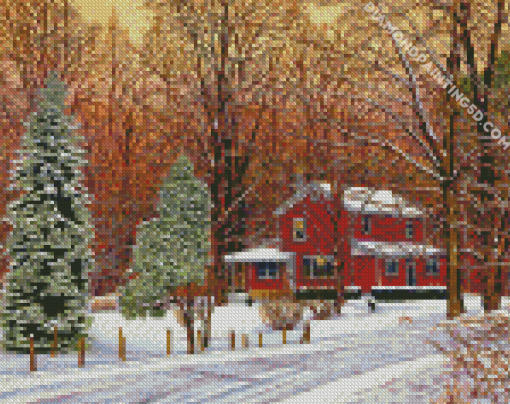 Home In Winter Diamond Paintings