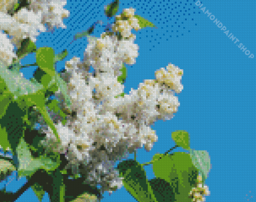 White Lilac Tree Diamond Paintings