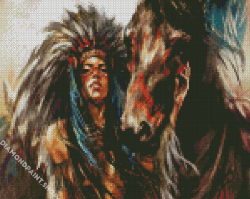 American Native Lady Diamond Paintings