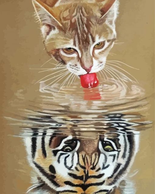 Cat Reflection Diamond Paintings