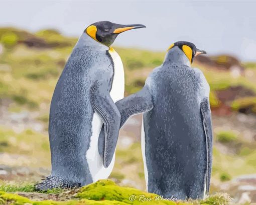 Grey Penguins Diamond Paintings