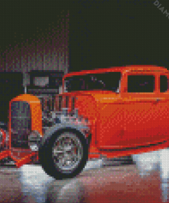 Orange 32 Ford Coupe Diamond Paintings