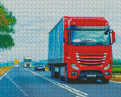 Red Lorry Diamond Paintings