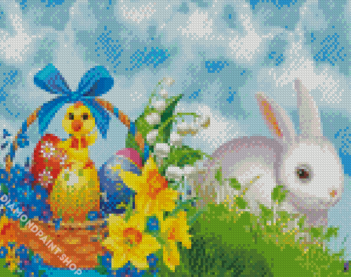 White Bunny Diamond Paintings