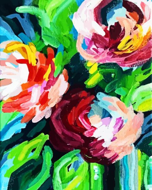 Abstract Flowers Diamond Paintings