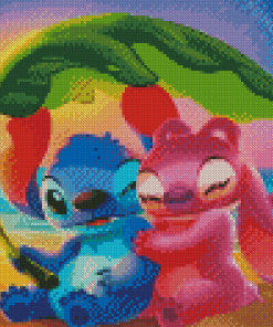 Angel Stitch And Lilo Cartoon Diamond Paintings