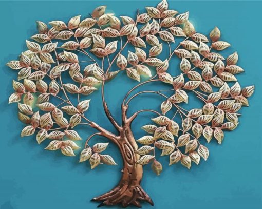 Beautiful Metal Tree Diamond By Paintings