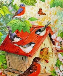 Birds And Flowers Diamond Paintings