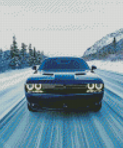 Blue Challenger Car Diamond Paintings