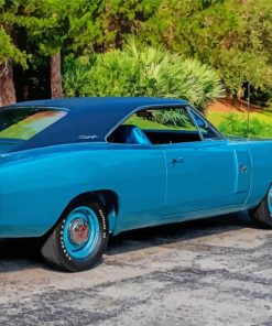 Blue Dodge Charger Car Diamond Paintings