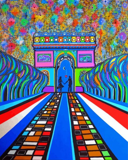 Champs Elysees Street Diamond By Paintings