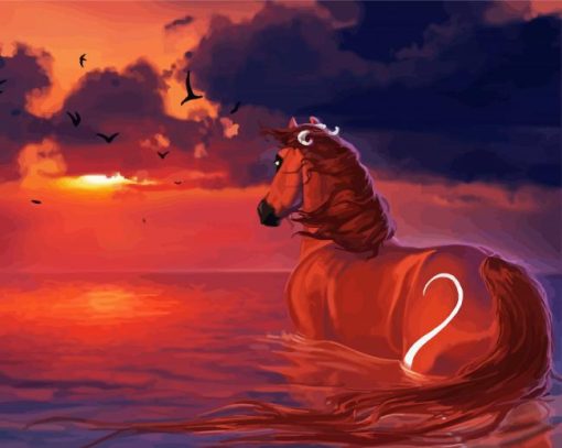 Horse In Water Diamond Paintings