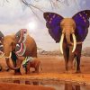 Elephants Butterflies Diamond Paintings