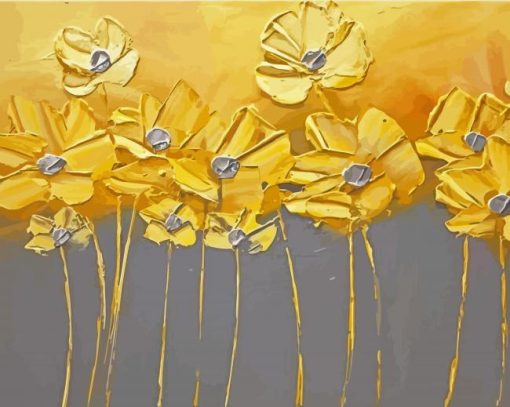 Golden Flowers Art Diamond Paintings