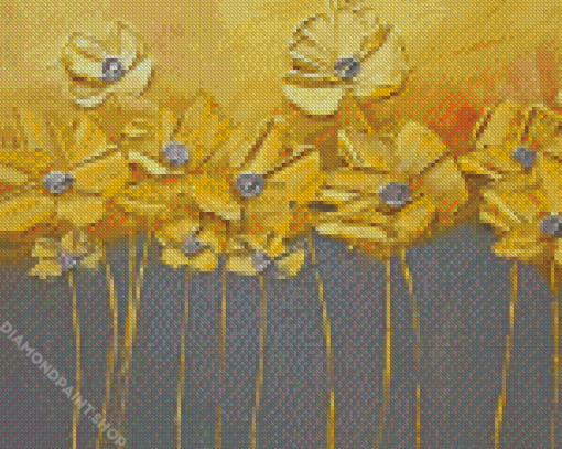 Golden Flowers Art Diamond Paintings