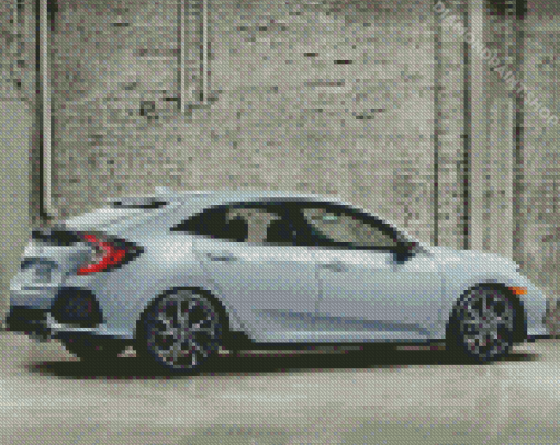 Grey Honda Hatchback Diamond Paintings