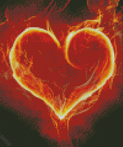 Heart On Fire Diamond Paintings