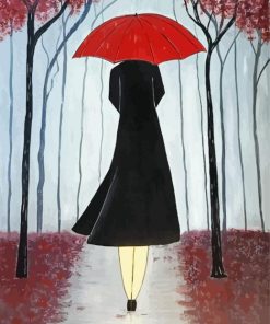 Lady With Umbrella Diamond Paintings