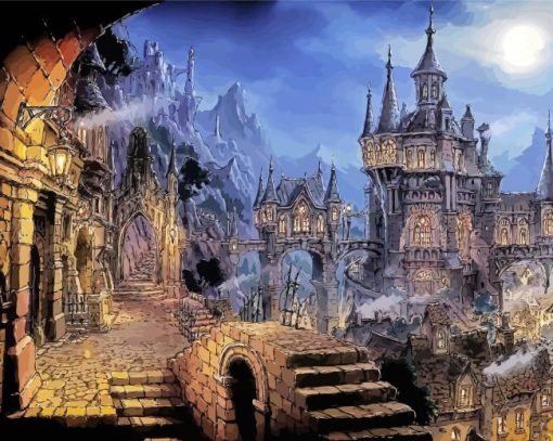 Fantasy Medieval Town Diamond Paintings