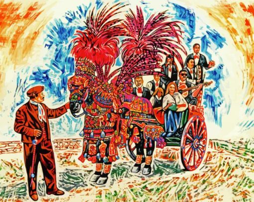 Musicians In Sicilian Cart Diamond Paintings