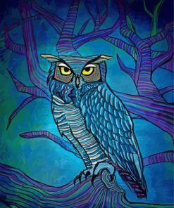 Fantasy Blue Owl Diamond Paintings