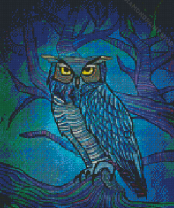 Fantasy Blue Owl Diamond Paintings