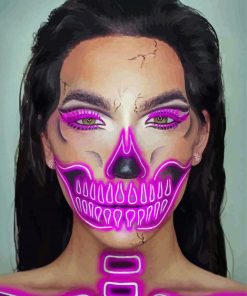 Neon Skeleton Beauty Diamond Paintings