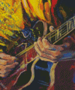 Playing Electric Guitar Diamond Paintings