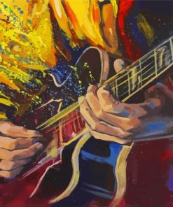 Playing Electric Guitar Diamond Paintings