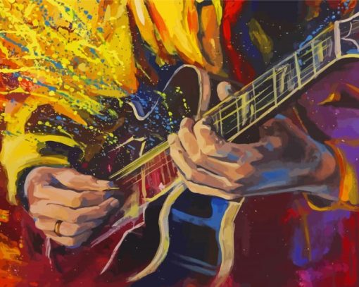 Playing Electric Guitar Diamond Paintings