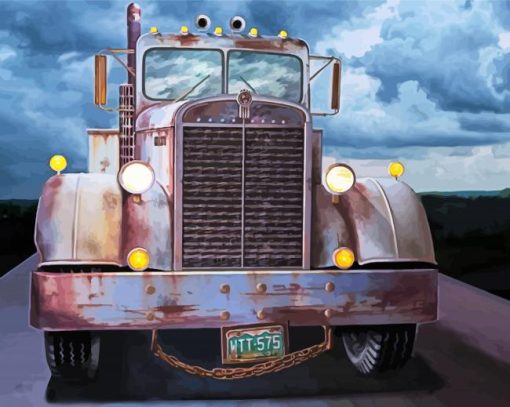 Rusty Semi Truck Diamond Paintings