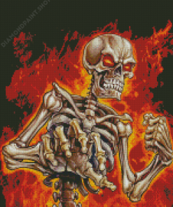 Skeleton On Fire Diamond Paintings